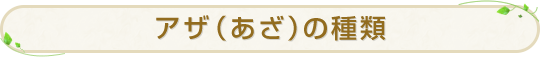 主なシミの種類