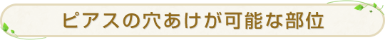 ピアスの穴あけが可能な部位