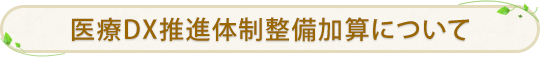 医療DX推進体制整備加算について