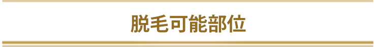 脱毛可能部位